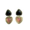 Qingdao Resin Heart Earrings: French High-End Second-Hand Fashion for Women