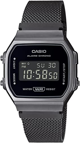 

Casio Digital Watch, Vintage Series A168WEMB-1B, for Men, Women, and Kids, with a Black Mesh Metal Band, Overseas Model [Parallel Import]