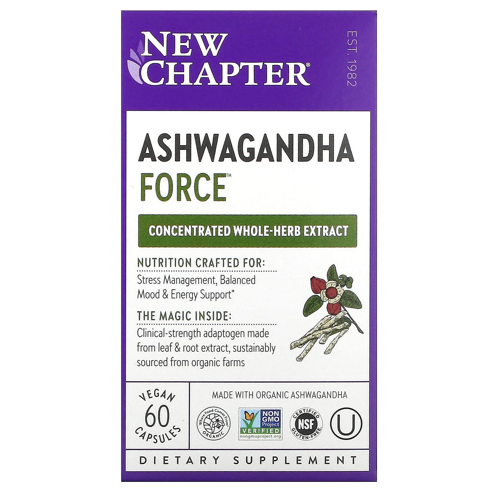 

New Chapter, Ashwagandha Force, 60 Veggie Capsules