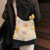 Bohemian Vintage Hollow Floral Contrast Casual Messenger Bag - Assorted Color Fabric with Buttons, Washable By Hand, Open Design, Ideal for Women