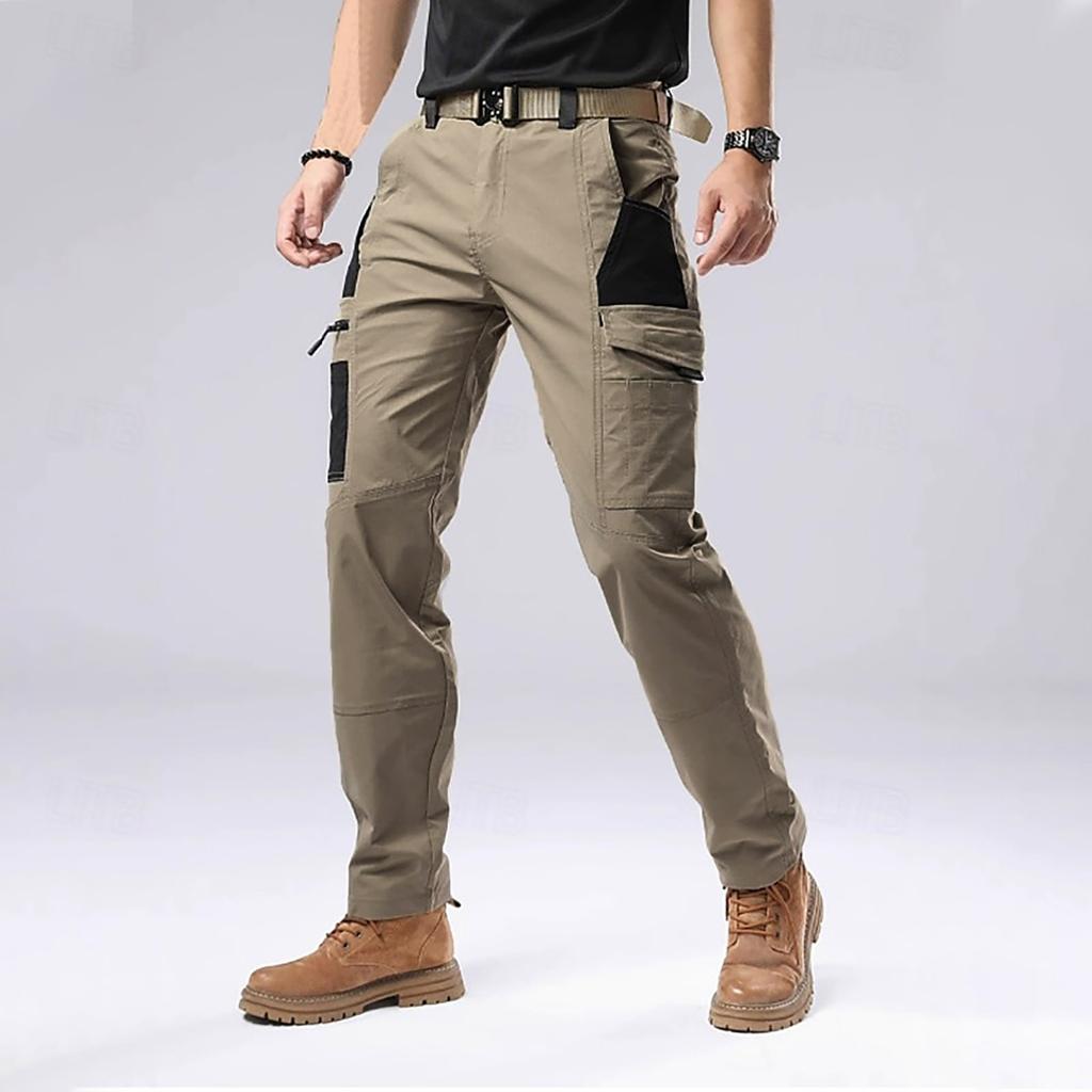 Men's Overalls Drawstring  Multi Pocket Casual Pants Hiking Pants Cotton Twill Pants