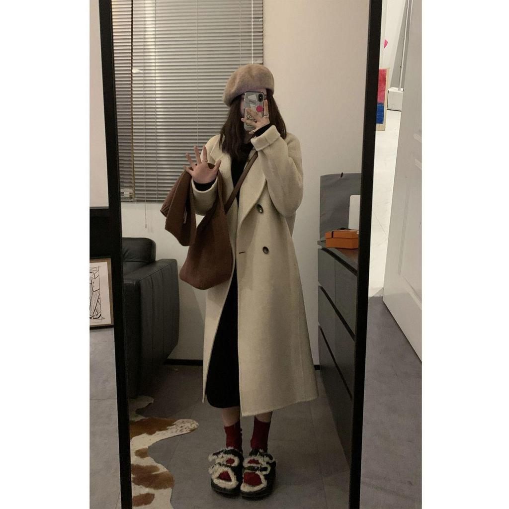 Korean-Style Thick Knit Hooded Sweater Dress for Women - Soft, Loose, Perfect for Autumn and Winter