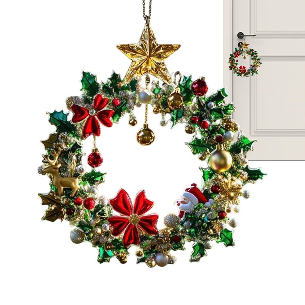 Christmas Tree Decorations 2D Santa Claus Home Decor Small Holiday Christmas Charm For Living Room Entryway Window Door Shelf