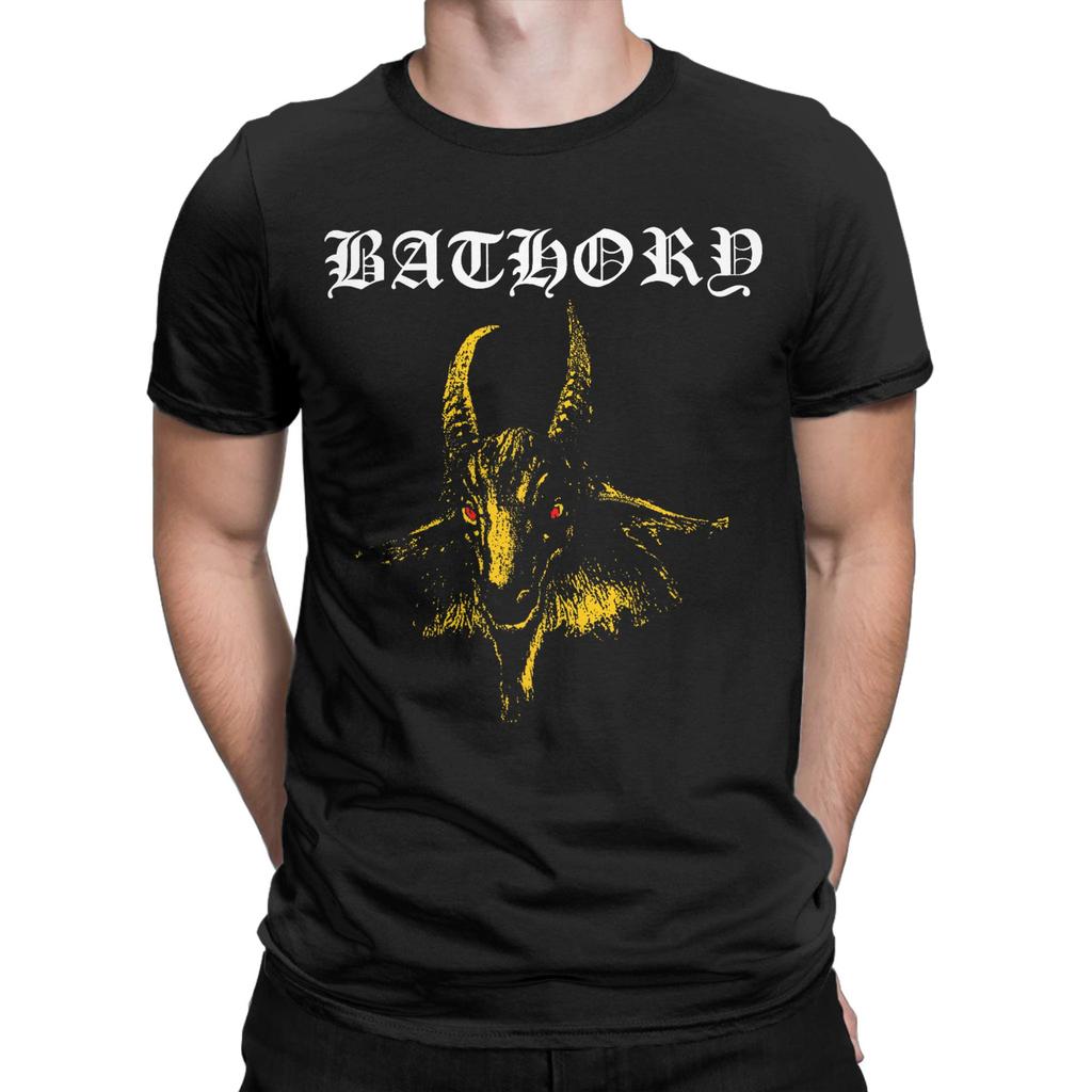 Bathory  Goat Logo Men T Shirt  Vintage Tee Shirt Short Sleeve O Neck TShirt Pure Cotton Printed Clothes
