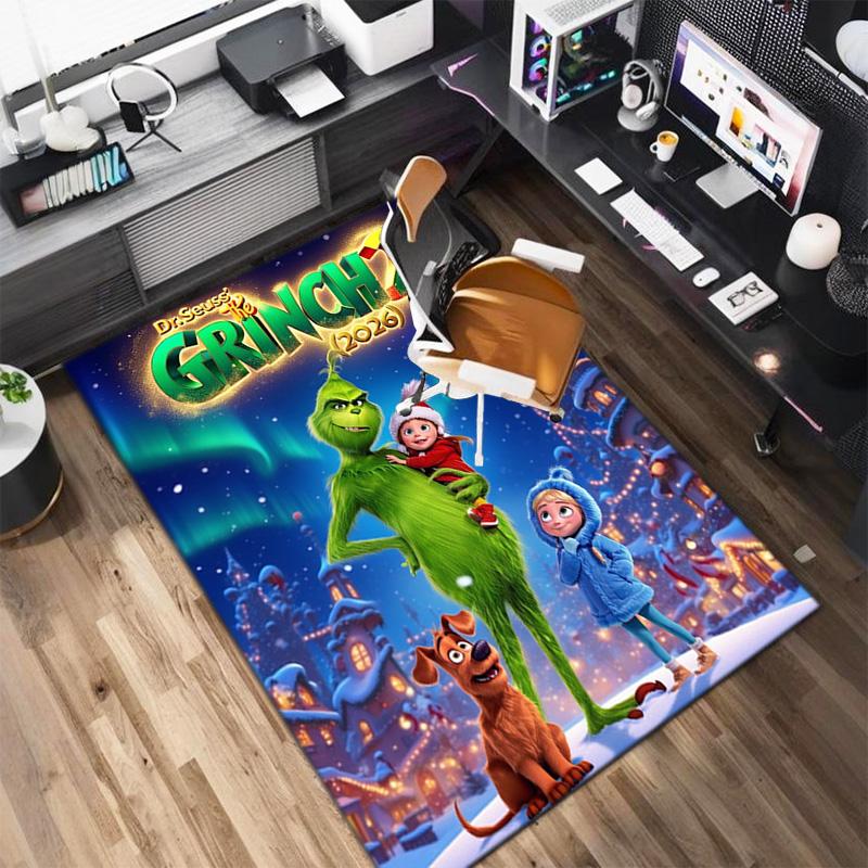 Christmas Gift Comedy Movie How the Grinch Stole Christmas carpet home living room decoration table and chairs anti slip door mat carpet A16