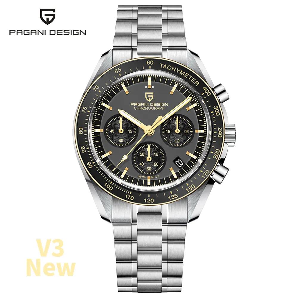 2026 New PAGANI DESIGN 1701 V5 Men's Watches Luxury Quartz Watch Men Sports Speed Chronograph AR Sapphire Glass 100M Waterproof