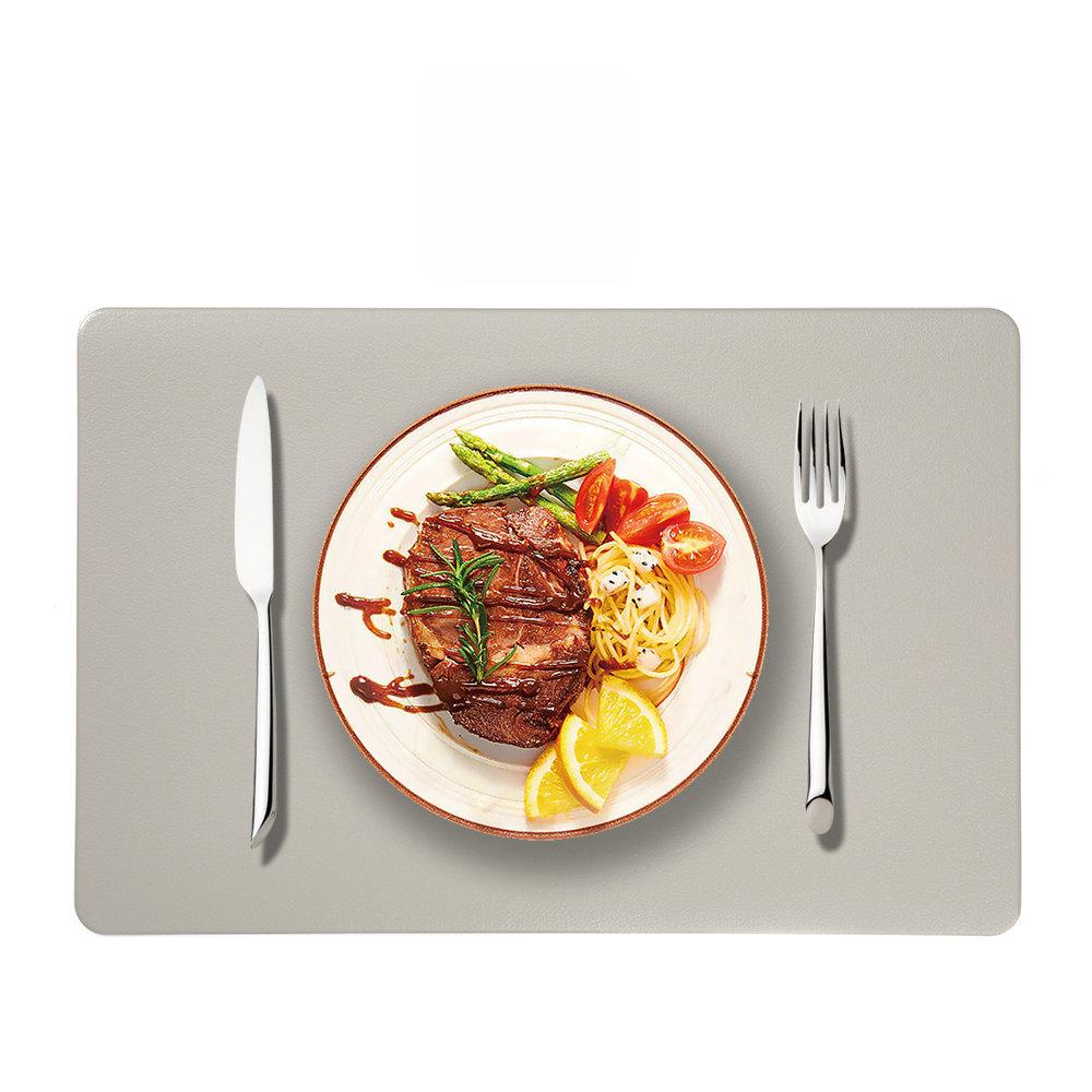 1/6/10PCS Placemats Leather Table Mats Waterproof Heat-Resistant Easy to Clean for Dining Table Set Kitchen Table Light Blue