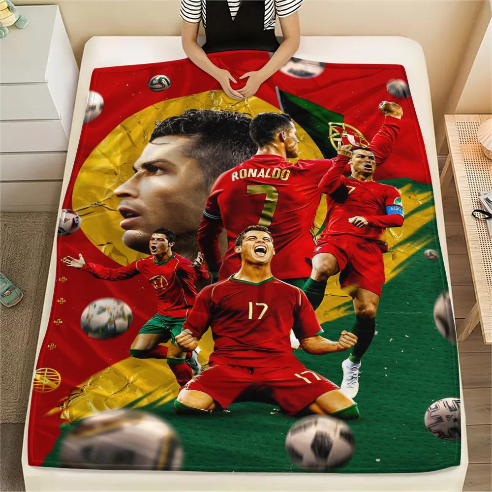 1PC CR7 Print Flannel Blanket, High Quality All Seasons, Home Decor, Warmth and Comfort, Perfect for Christmas Gifts