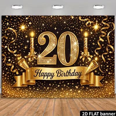 2D Glitter Ribbon Young Adult Birthday Decor Background Tapestry