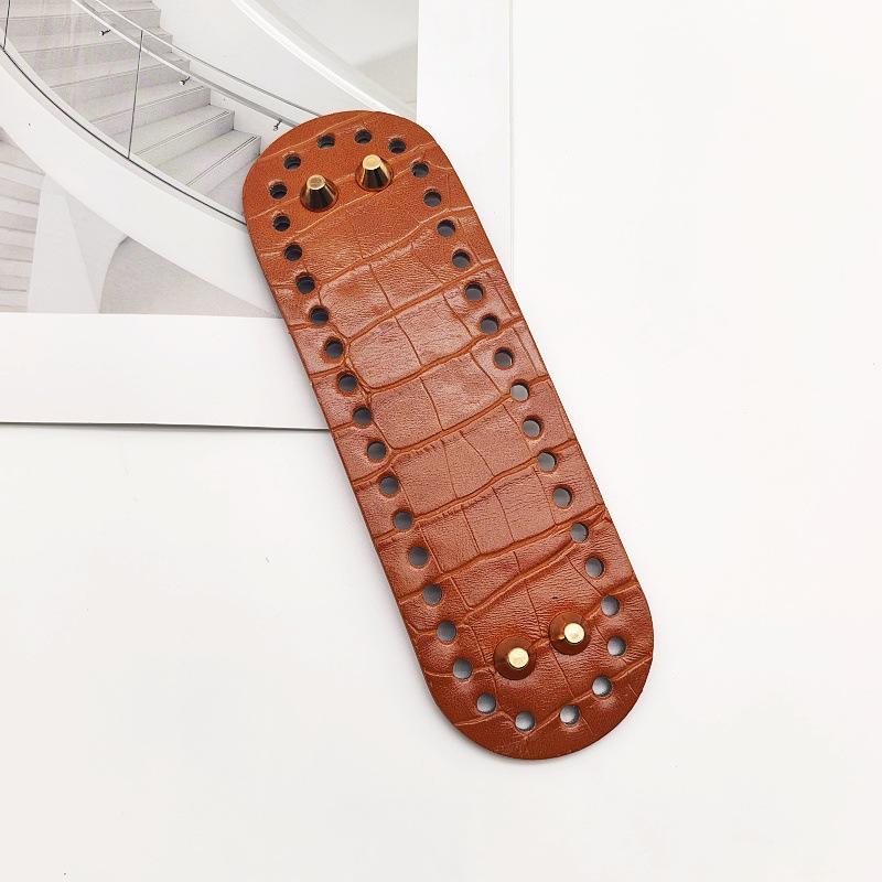 Round Oval Bottom Pu Leather Bag Base With Holes For Diy Home Decoration Handmade Knitted Bag Crochet Bag Bottom Accessories
