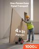 Panel Dolly, 453.6 kg Load Capacity, Drywall Mover with 25 cm Rubber Wheels Fits Different Terrain, Adjustable Clamp Panel Cart for Steel Panels,