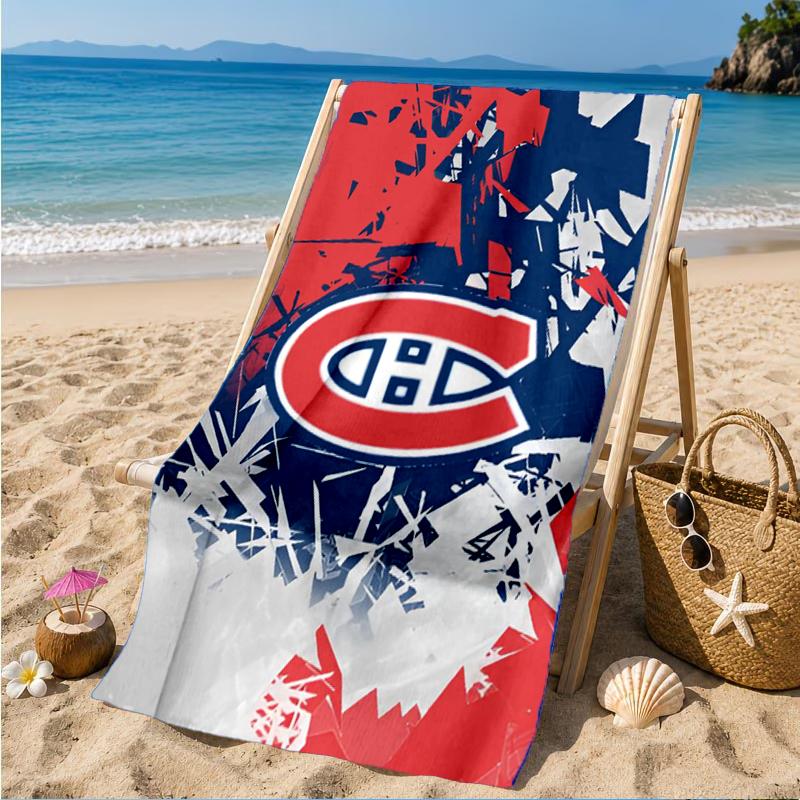 Asciugamano da Spiaggia Squadra di Hockey Canadiens, Microfibra Super Morbida, Regalo Perfetto per Lei/Lui, Compleanno, per Piscina, Spiaggia, Viaggio, Decorazione Festa in Spiaggia