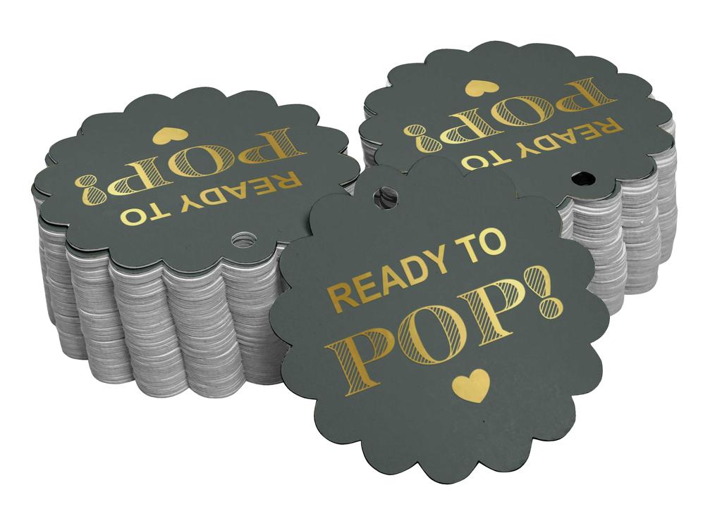 Inkdotpot Ready To Pop Baby Shower Bottle Tag Real Gold Foil Favor Hang Tags Pack Of