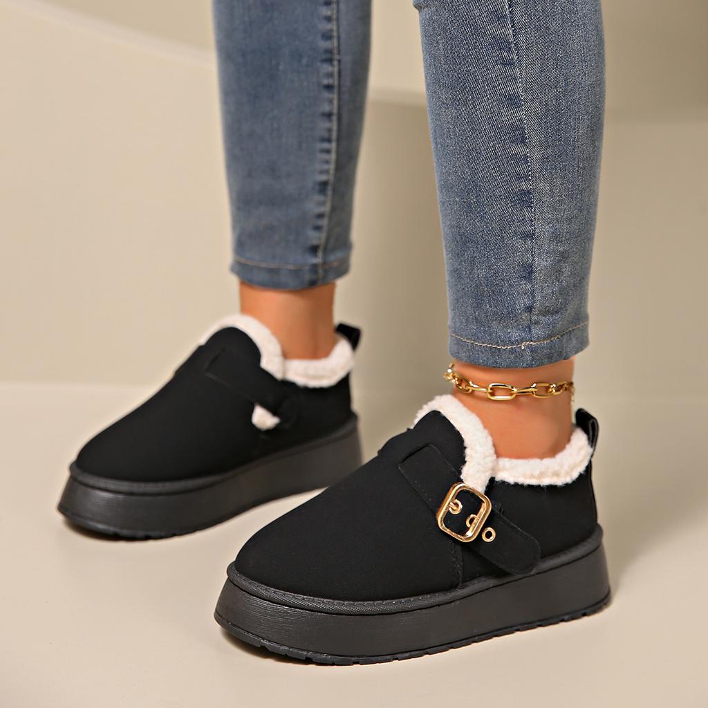Snow Boots Women's Winter Lazy One Pedal Thick-soled Piled Thickened Women's Cotton Shoes