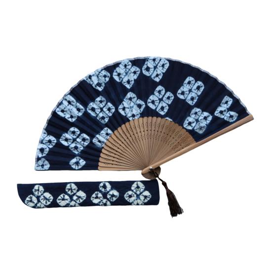 1 Set Handcrafted Tie-dye Folding Fan with Tassel Storage Bag Bamboo Ribs Portable Summer Handheld Fan Decoration Dance Performance Party Props