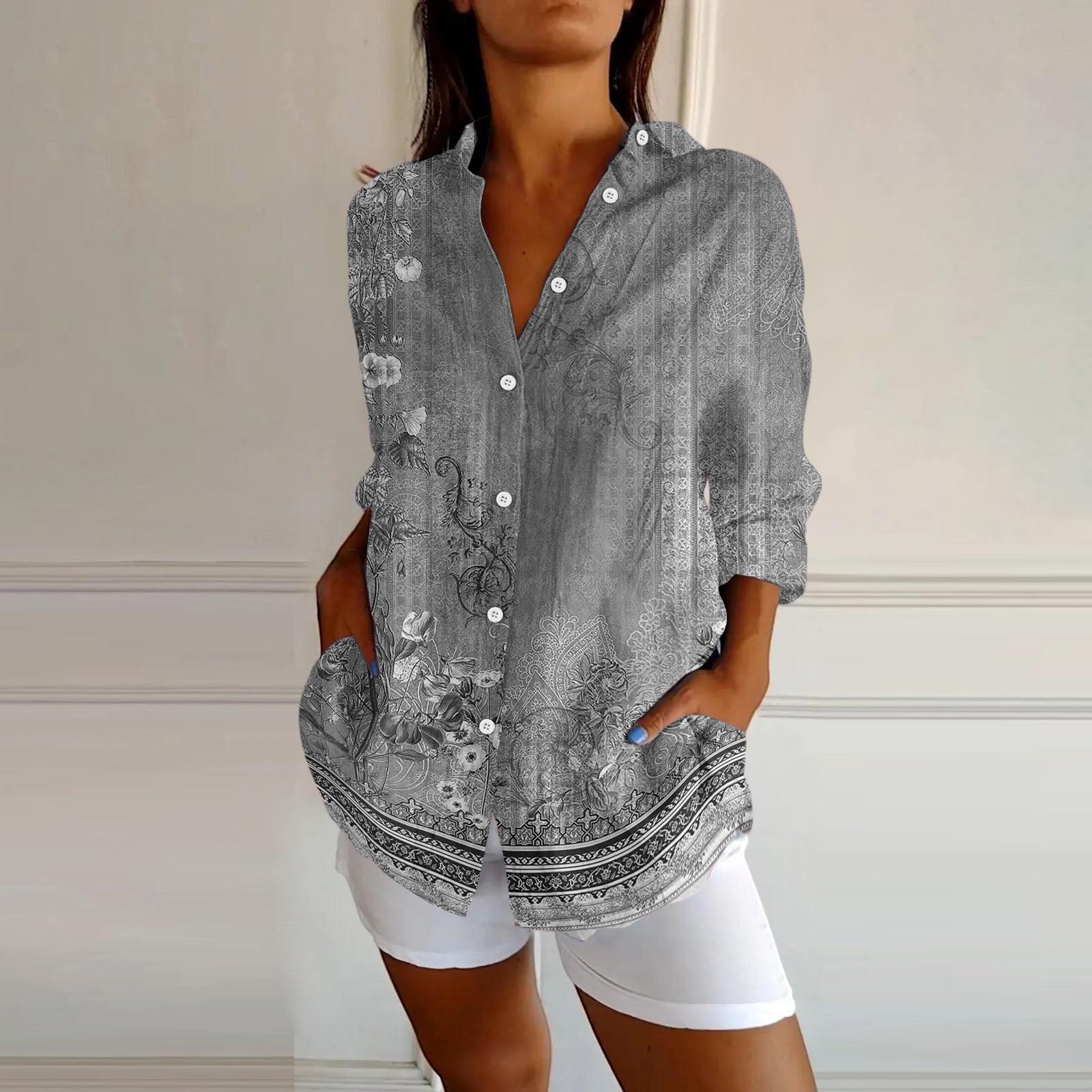 

Женские рубашки на пуговицах из хлопка и льна с длинным рукавом, повседневные летние топы, рабочие блузки S