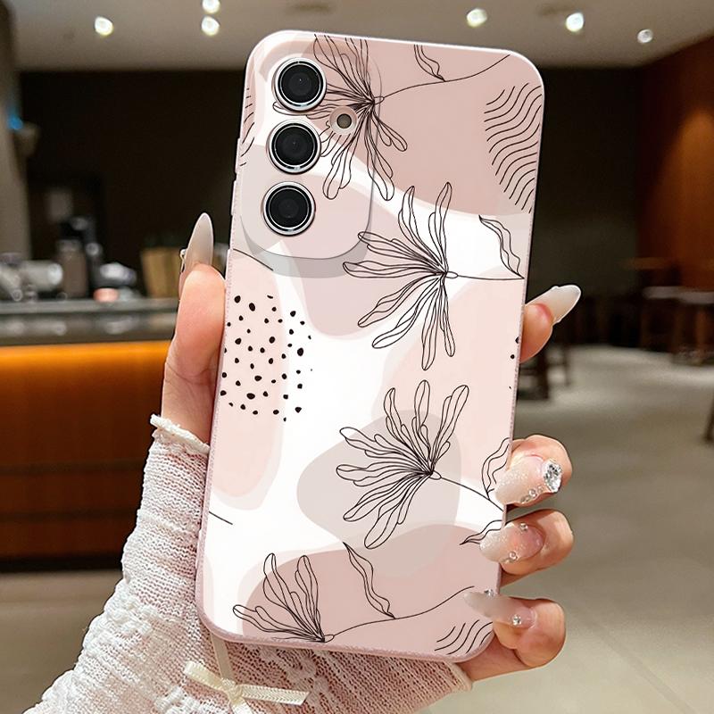 Abstract Geometry Style Case For Samsung S26 S25 S24 Ultra S23 S22 S21 FE A15 A16 A17 A35 A36 A37 A54 A55 A56 A57 5G Leather Texture Soft Cover