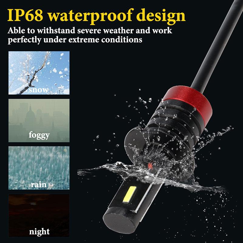 1pcs H3 Led H1 LED Bulbs 1860 Chips 2smd Car Fog Lights Day Driving Running Light 12V 6000K Headlight Bulbs White Yellow