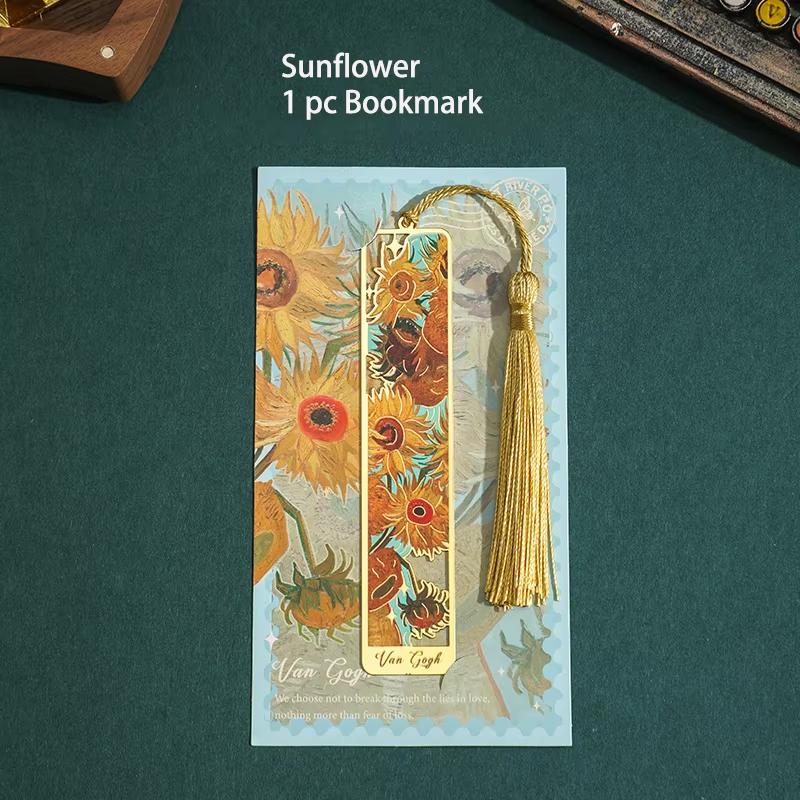 1 buc. Semn de carte din metal cu pictură florală retro Semn de carte din metal cu ciucuri pentru clubul de carte, scriitori, iubitori de cărți, studenți