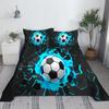 Ensemble de draps de lit de football Cartoon Imprimé numérique Polyester Drap plat et taie d'oreiller 2/3 pièces Literie pour garçons adolescents enfants
