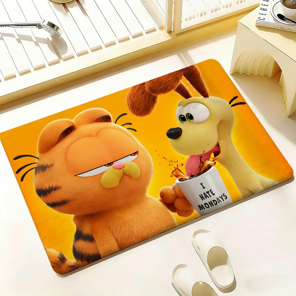 KWaii Anime G-Garfield Floor Mat Bedroom Living Room Flannel Door Mat Non-Slip Home Decor