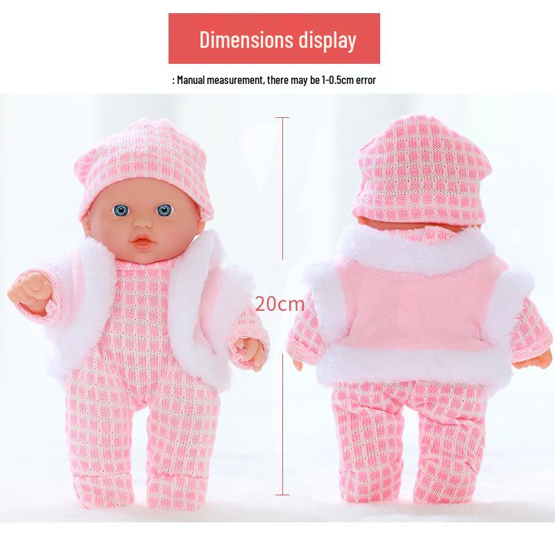 20cm African American Vinyl Reborn Doll - Cute Plush Toy for Children