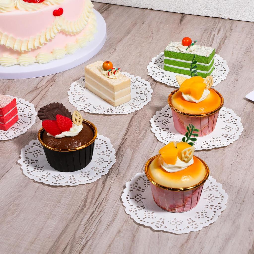 100 Pcs 4.5 Inch Paper Doilies, Round White Lace Doilies Disposable Doily for Tables Paper Doily for Food, Crafts, Baby Showers, Party, Wedding,