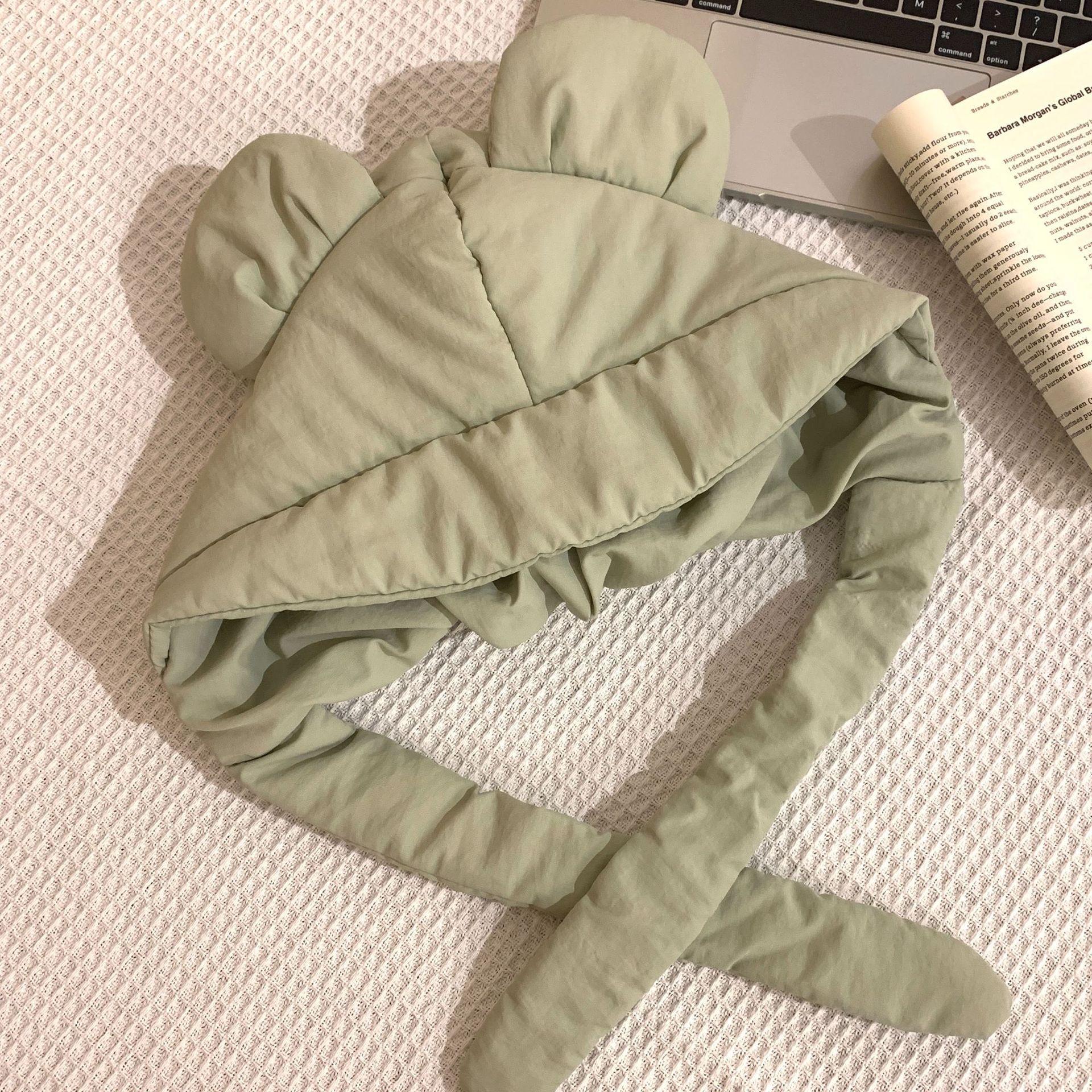 

Легкая теплая зимняя шапка-шерпа с мышиными ушками для женщин, идеально подходящая для езды на велосипеде и активного отдыха. светло-зеленый