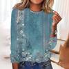 2025 Top 3D Floral Printed Women's Round Neck Long Sleeve T-shirt