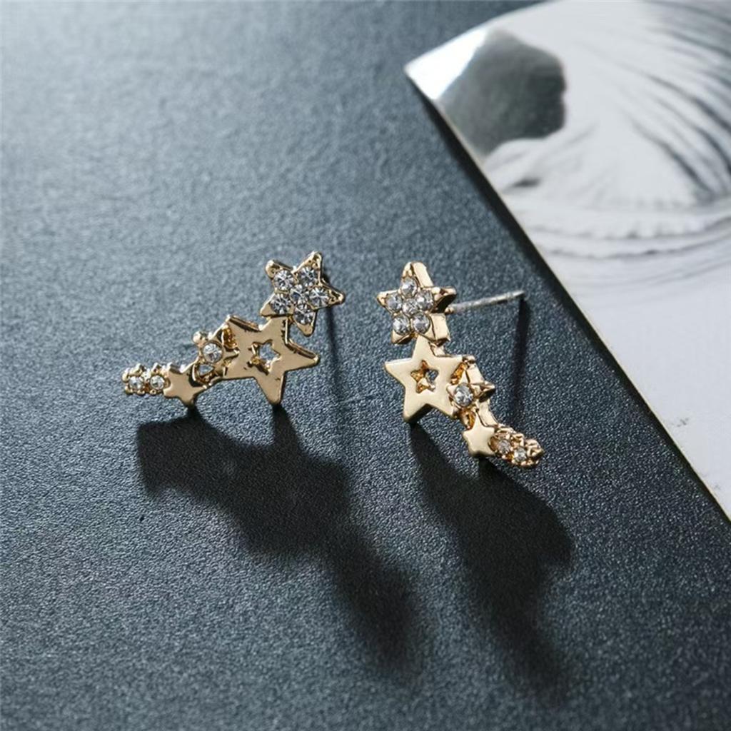 Shiny Star Stud Earrings for Women Elegant Zircon Rhinestone Mini Star Earrring Girls Party Birthday Fashion Jewelry Gifts