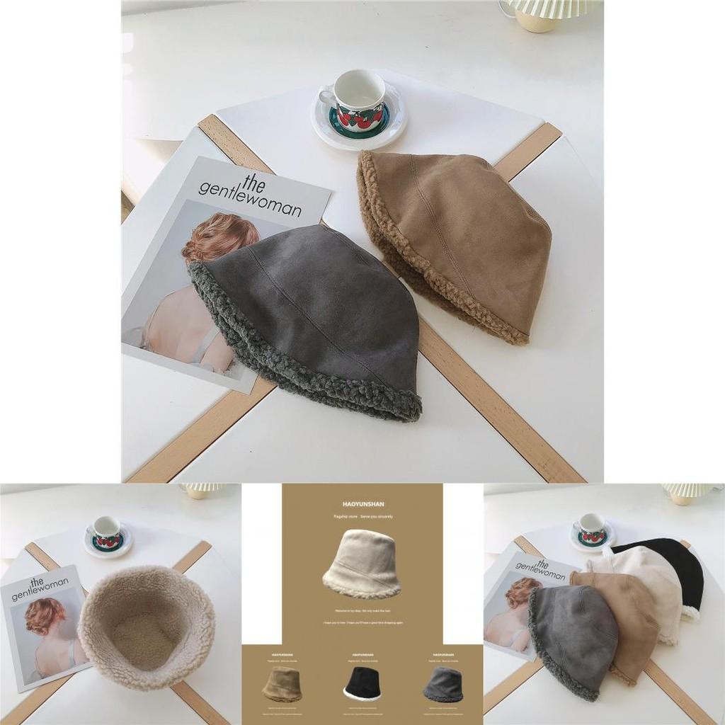 Fashionable Thick Faux Suede Womens Bucket Hat For Winter And Autumn