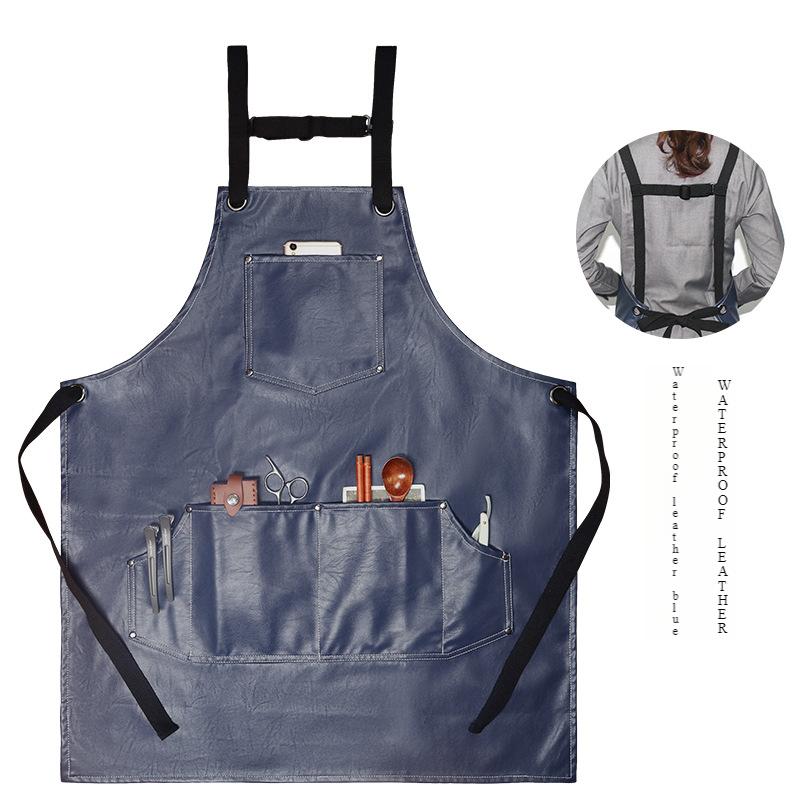 

Укладка волос, горячее окрашивание, фартук из мягкой кожи из искусственной кожи, заказ, ремни для кухни, общественного питания, рабочая одежда Length 75cm