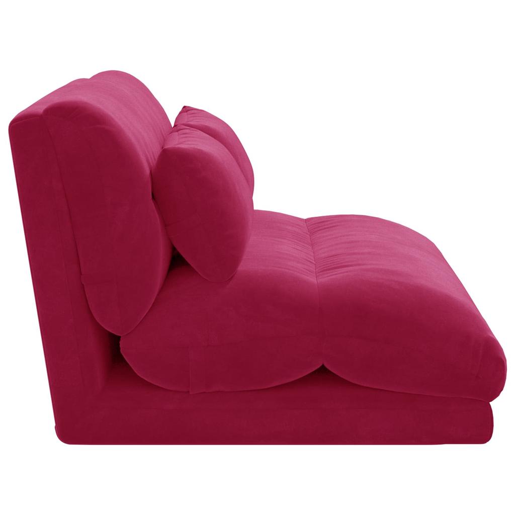 Adjustable Floor Chair Burgundy Velvet