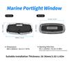 Boat Porthole Stainless Steel 18.11 X 7.87in Waterproof Smoke Grey Glass Inward Opening Portlight Window with Screen and Handle