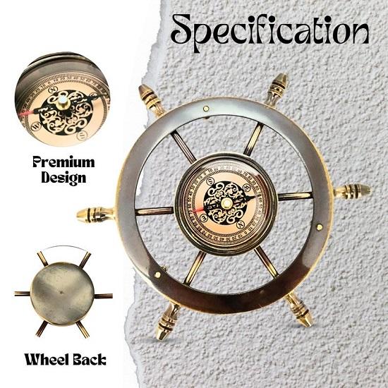 Working Wheel Compass, Anniversary Gifts For Men, Brass Compass, Birthday Gift For Dad, Groomsmen Gift For Him
