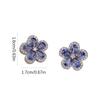 Exquisite  Blue  Zircon Flower Earring Necklace For Women Girls Light Luxury Design Banquet Jewelry Party Gift