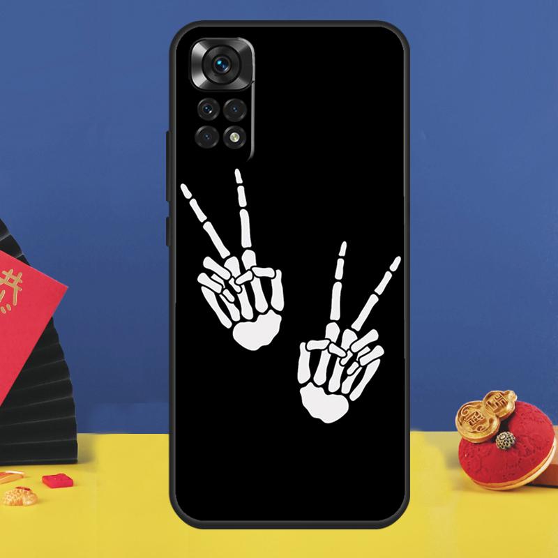 Skeleton Middle Finger Phone Case For Xiaomi Redmi Note 14 Pro 12 11 9 10 13 15 Pro Plus 10C 12C 13C 14C 15C Cover