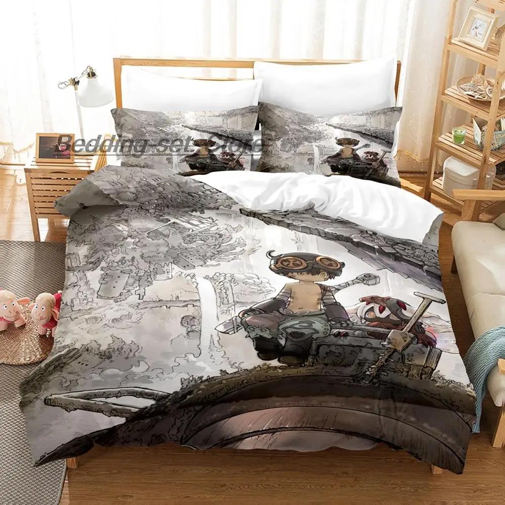 New Made In Abyss Bedding Set Single Twin Full Queen King Size Bed Set Aldult Kid Bedroom Duvetcover Sets 3D Anime Bed Sheet Set