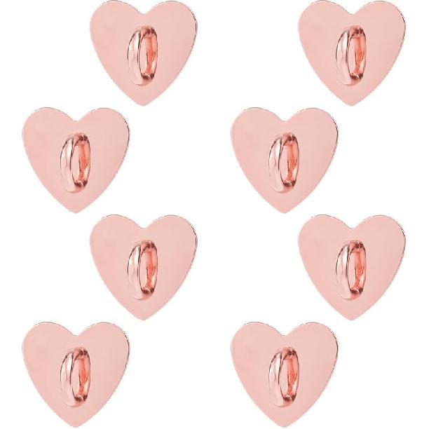 8pcs Cell Phone Ring Holder, Cute Heart Phone Charm Hooks Adhesive Smartphone Finger Ring Stand Sticky Metal Loop Grip for Cellphone Case Pad Tablet