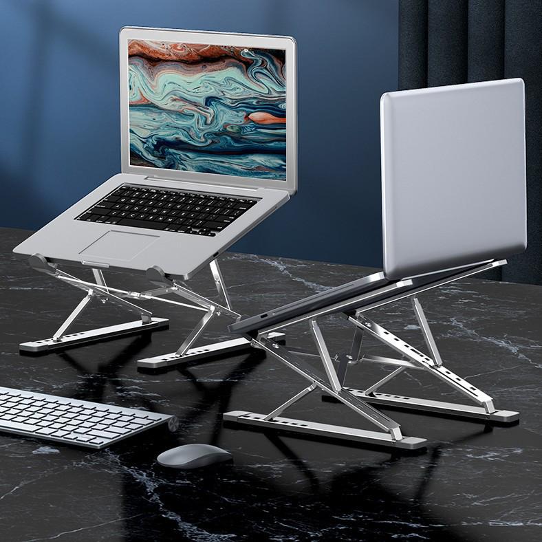 Double-Layer Foldable Aluminum Laptop Stand with Heat Dissipation