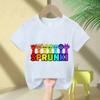 2026 summer short sleeved Sprunki cute and fashionable boy and girl comfortable round neck pure cotton short sleeved Tshirt