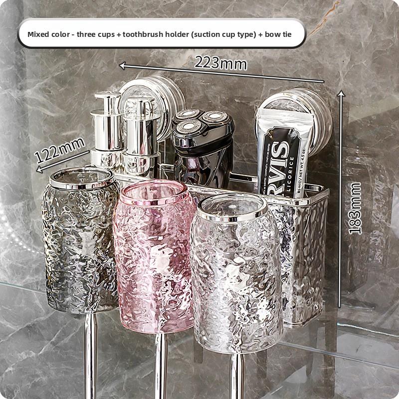 

Підставка для зубних щіток, настінний тримач для електричних зубних щіток без свердління отворів, склянка для полоскання рота, набір зубного приладдя, присоска D