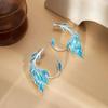Fashion Blue Painted Elf Ear Cuffs For Women Fish Animal Clip Earrings Fairy Wings Without Piercing Wedding Jewelry Accessories