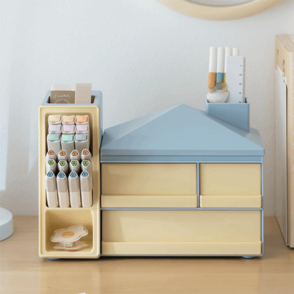 Desk Organizer Desk Stationery Storage Box with Drawer Sundry Storage Rack Dormitory