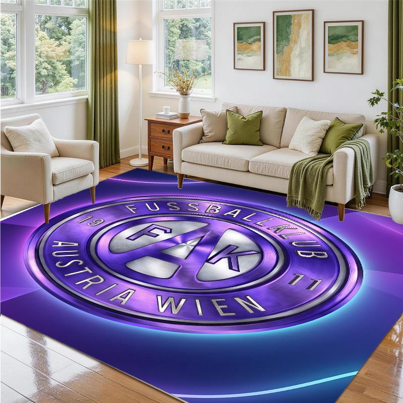 Austria Wien FC Design Crystal Velvet Rug Soft Decorative Mat for Bedroom Entrance