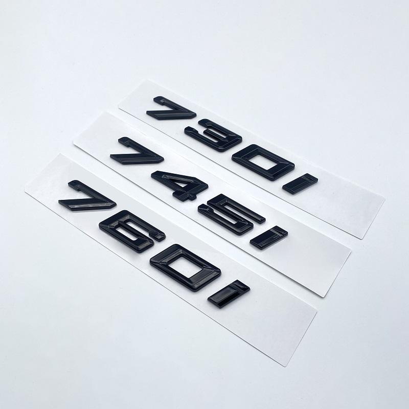 Chrom Schwarz 730i 740i 745i 750i 760i ABS Emblem für BMW 7er Reihe F03 F04 G112 Auto Heck Kofferraum Logo Aufkleber Zubehör tx2