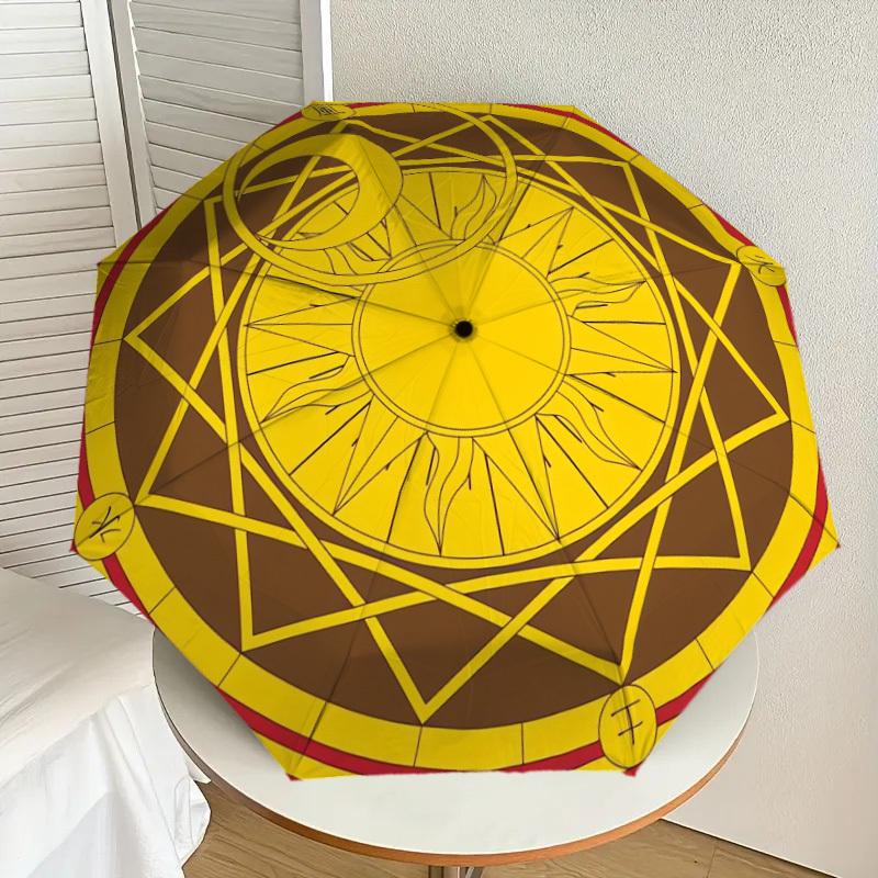 

1pc Solar Eclipse Symbol Umbrella with Plastic Handle,Suitable for All Seasons Home Travel Outdoor UmbrellaDD189