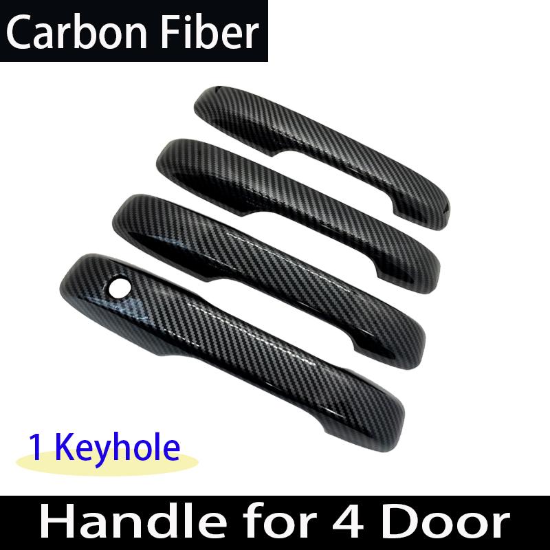 Styling Chrome For Honda Fit Jazz 4 4th Generation Mk4 GR GS   2022 Black Carbon Fiber Door Handle Cover Car