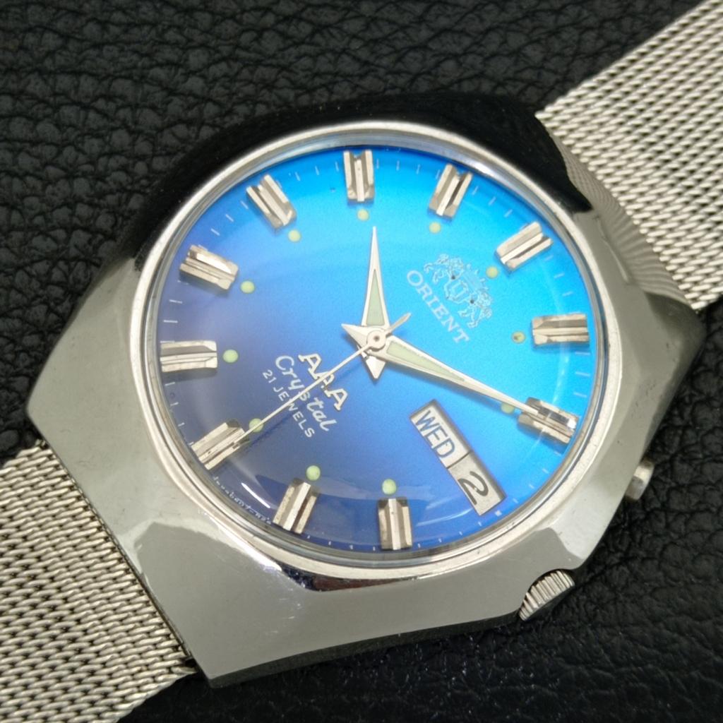 AUTOMATIC VINTAGE ORIENT AAA CRYSTAL JAPAN MENS ORIGINAL DIAL WATCH a706922-1