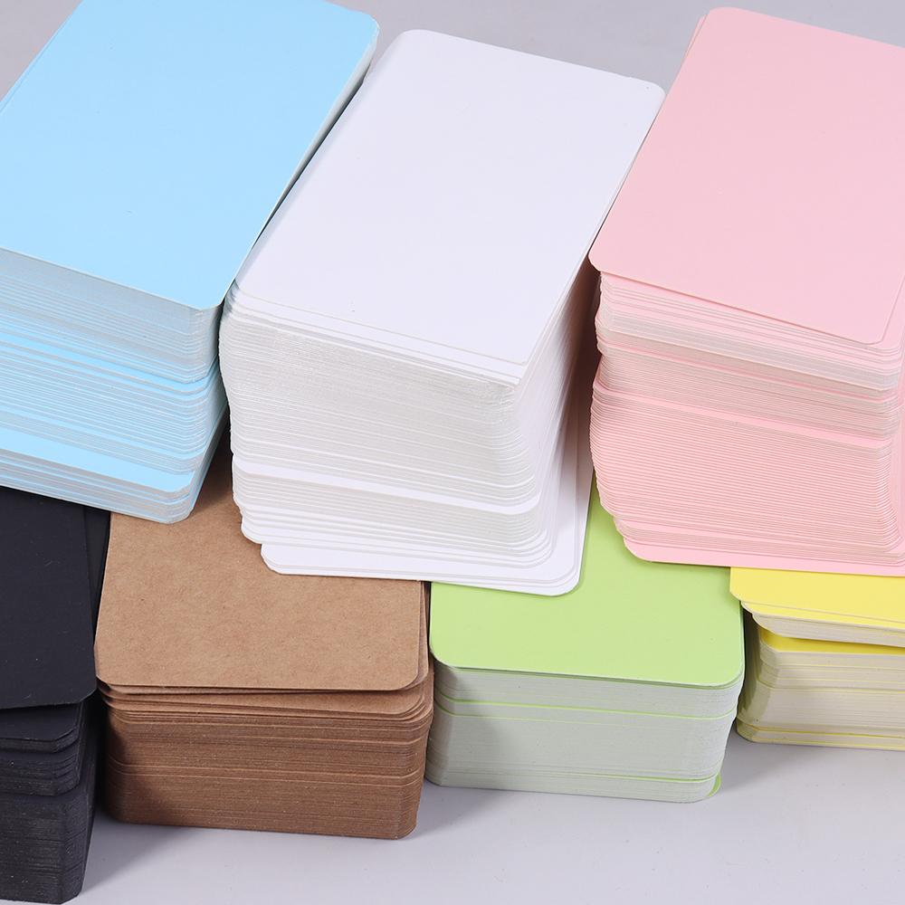 100pcs 5.4x8.8cm Kraft Paper Card Blank Word Card Business Note Message Card Bookmark Learning Postcard Greeting Invitation Card